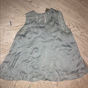 Anthropologie silk light blue tank top